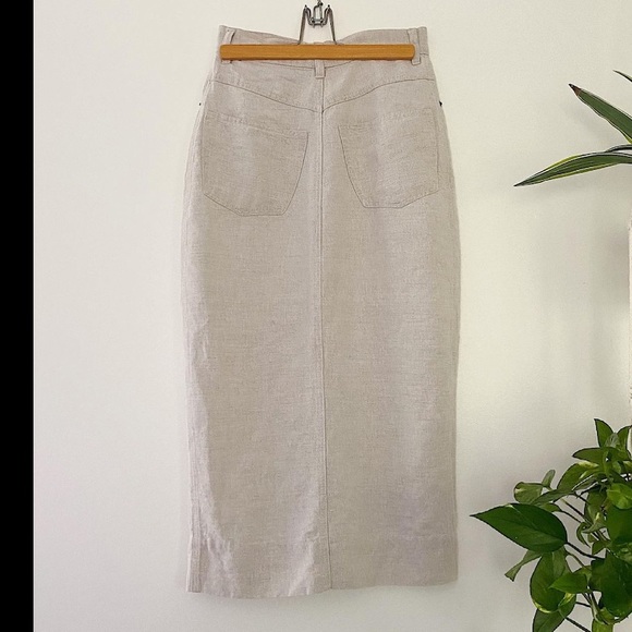 Vintage Linen Midi Skirt - Picture 5 of 10
